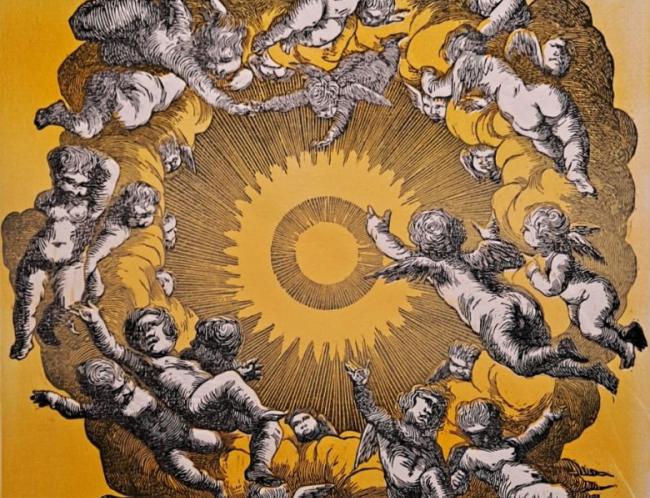 Rita Vargas: Air (2023, puupiirros, 61 x 45 cm, kehystetty)