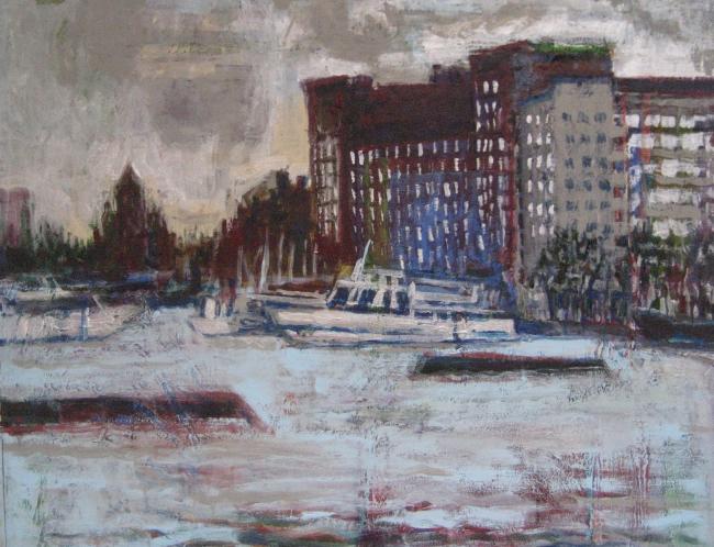 Elina Liikanen: Alkukevät I (Early Spring I, 2022, acrylic, 73 x 92 cm)