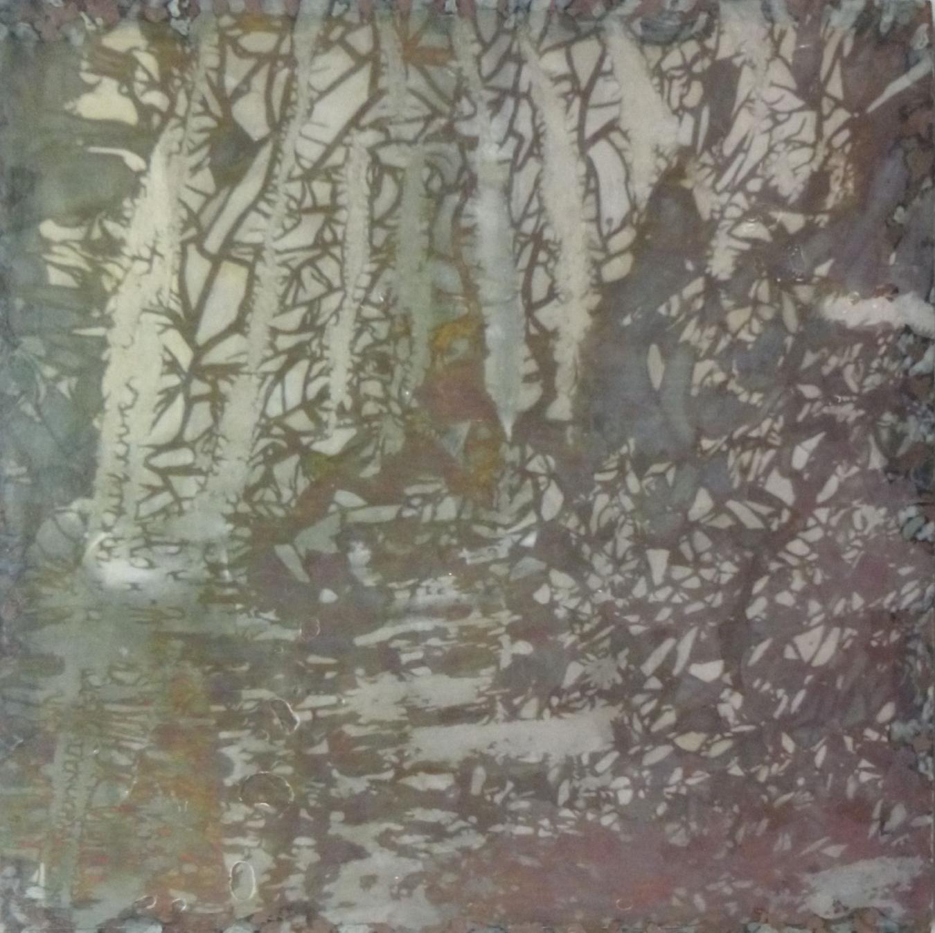 Eeva Kokki: Kulunut (Worn-out, 2025, pigment transfer and acrylic on board, 30 x 30 cm) Eeva Kokki: Kulunut (Worn-out, 2025, pigment transfer and acrylic on board, 30 x 30 cm)