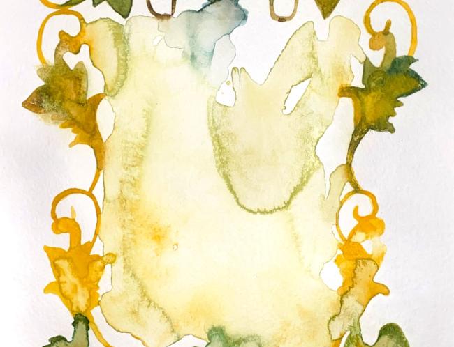 Eero Yrjölä: Peilikuva (Reflection, 2022, aquarelle)