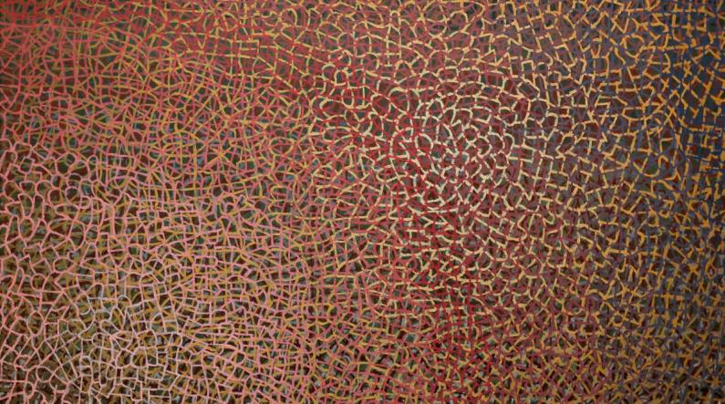 Miika Nyyssönen: Red Gold (2026, öljy kankaalle, 160 x 150 cm)
