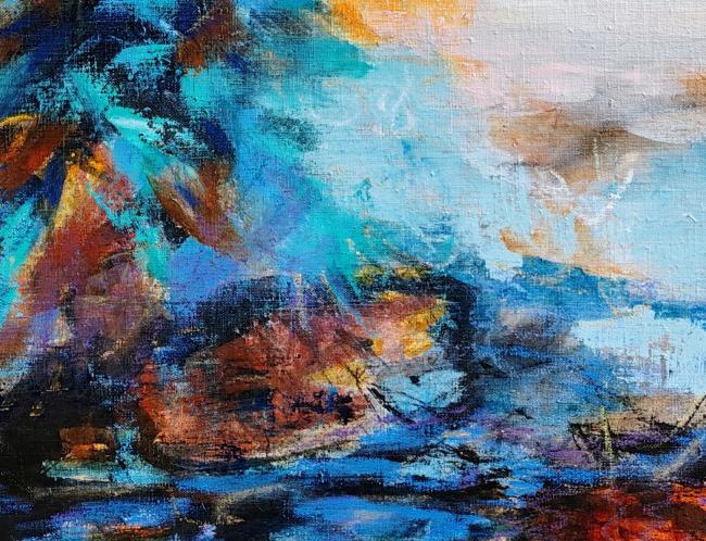 Leena Ristolainen: Whisper (detail, 2025, mixed media on canvas, 60 x 80 cm)