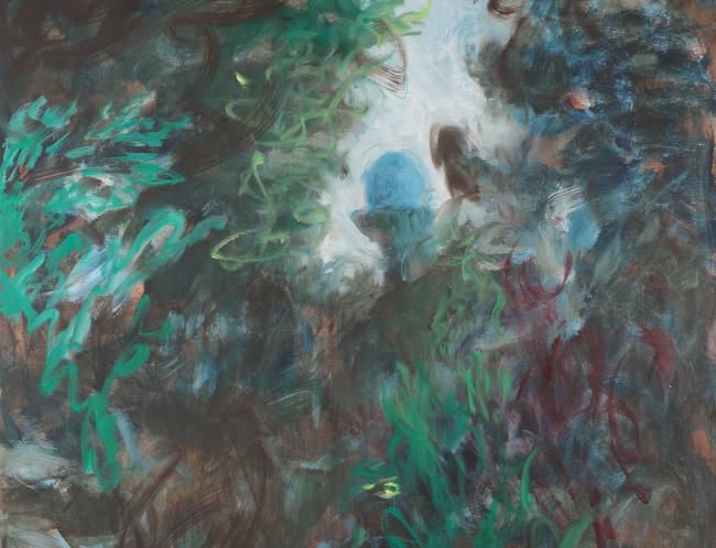 Merja Salonen Di Giorgio: Il Giardino del Gattopardo I (2013, oil on canvas, 114 x 114 cm)