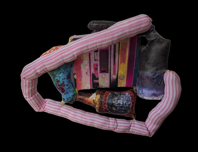 Laura Kärki: A Businesswoman from the North (2020–2024, sekatekniikka, 57 x 45 x13 cm)