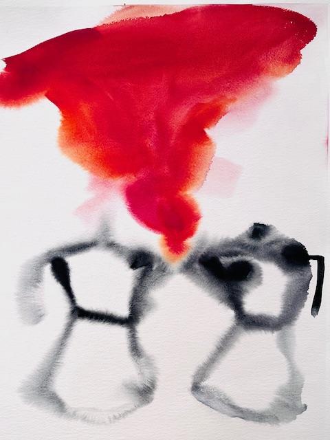 Ritva Määttänen-Valkama: Ti amo (2005, akvarelli, 60 x 44 cm, kehystettynä 72 x 52 cm)