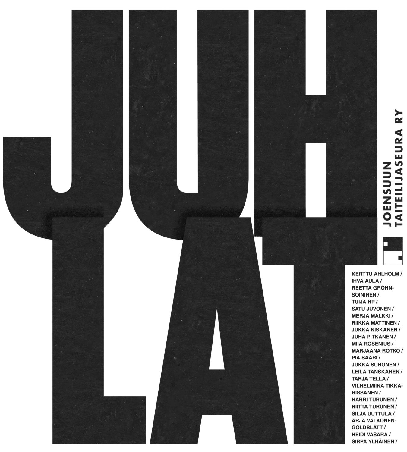 Juhlat-näyttelyn kutsukuva.