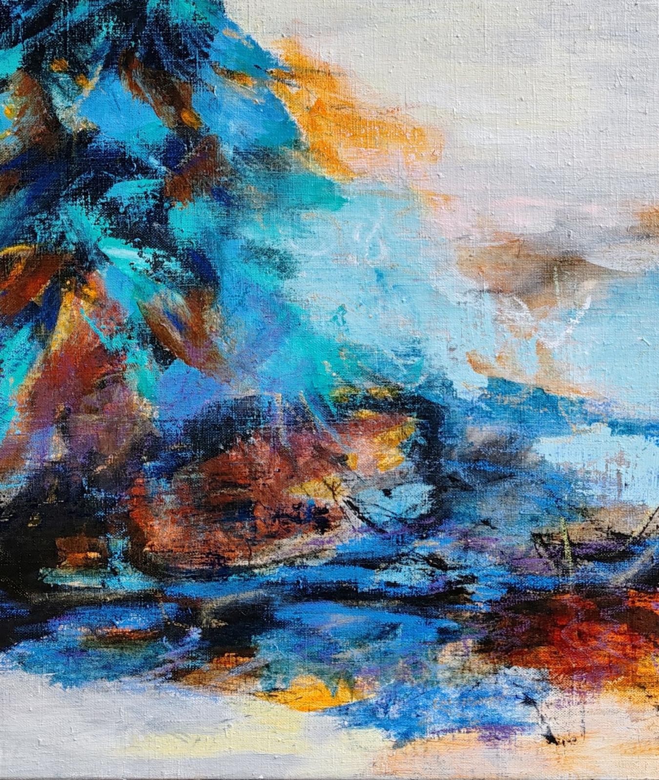Leena Ristolainen: Whisper (detail, 2025, mixed media on canvas, 60 x 80 cm)