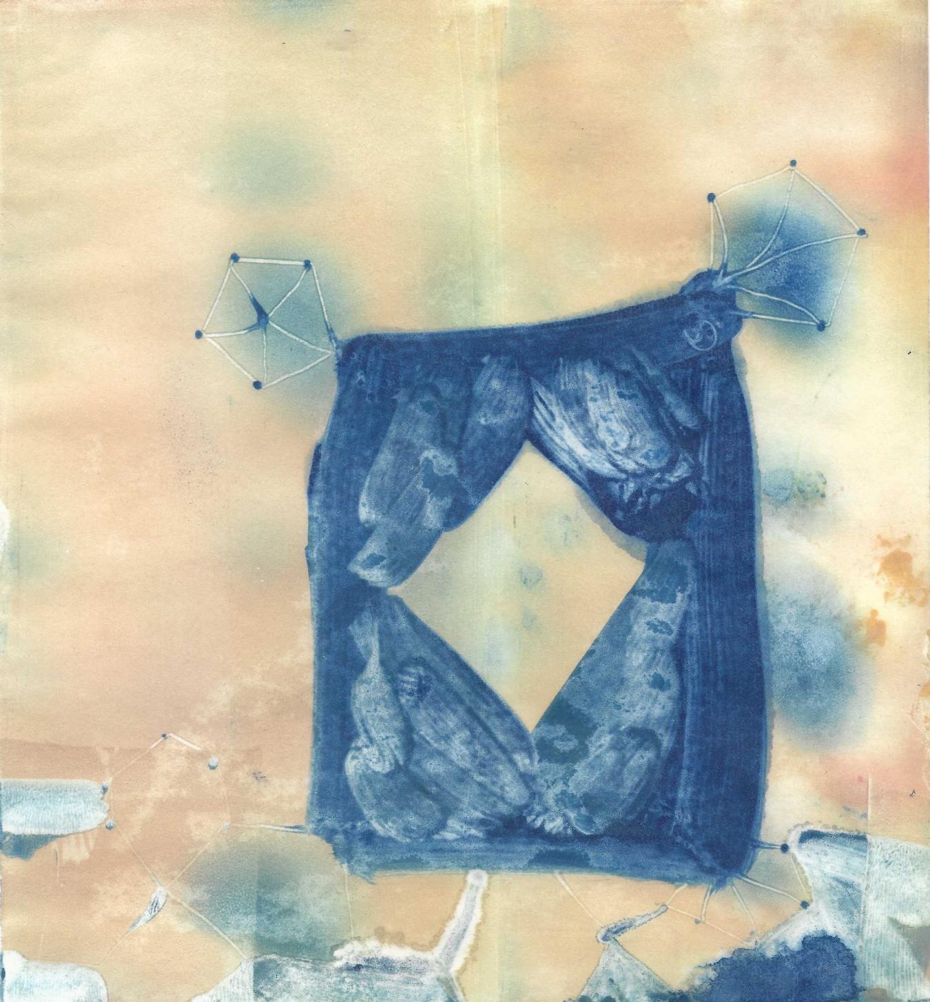 Hanna Holma: Lannistumaton hyvien uutisten lähetin (Indomitable transmitter of good news, 2026, monotype, 21 x 20 cm)