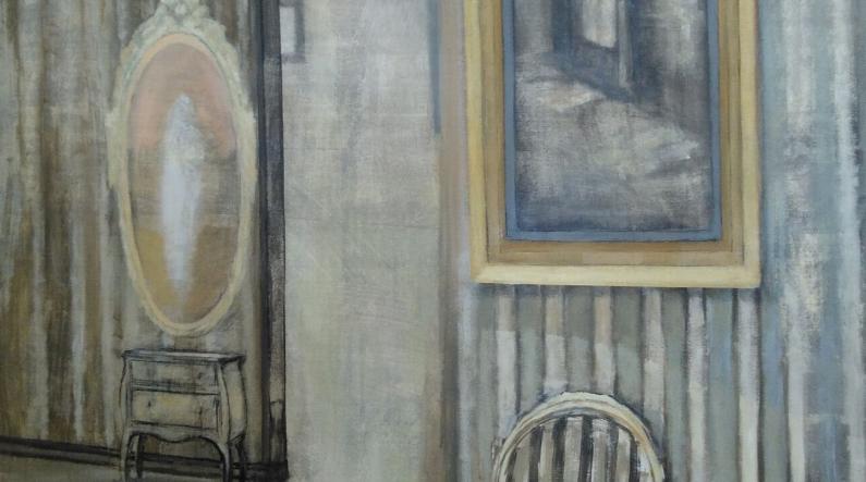 Antti Arkoma: Monet maailmat (Several worlds, 2023, acrylic on canvas, 130 x 100 cm)