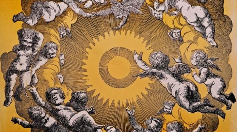 Rita Vargas: Air (2023, woodcut, 61 x 45 cm, framed)