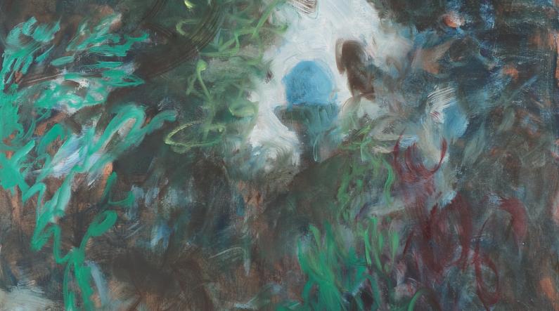 Merja Salonen Di Giorgio: Il Giardino del Gattopardo I (2013, oil on canvas, 114 x 114 cm)