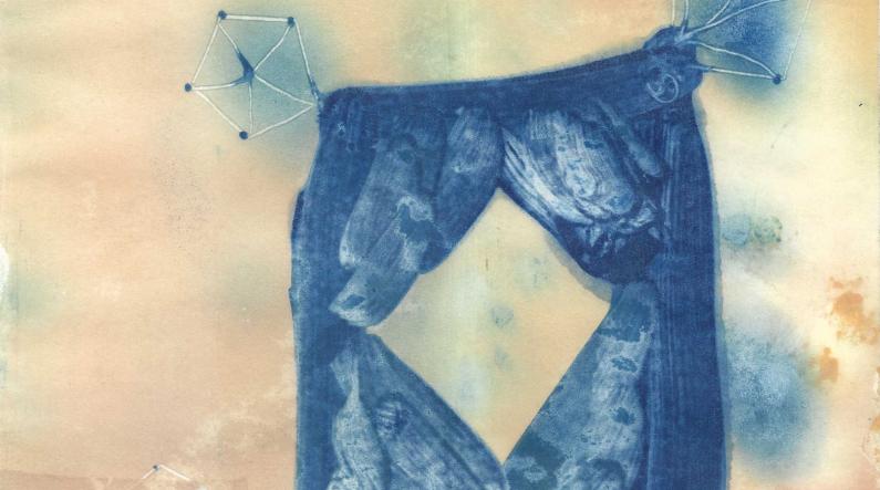 Hanna Holma: Lannistumaton hyvien uutisten lähetin (Indomitable transmitter of good news, 2026, monotype, 21 x 20 cm)